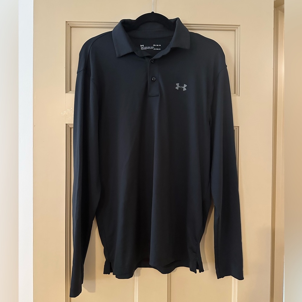 Under Armour Men's Black Long Sleeve Polo Shirt